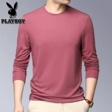 Playboy, шелковый осенний цветной тонкий лонгслив с круглым воротником для отдыха, облегающий крой