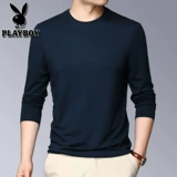 Playboy, шелковый осенний цветной тонкий лонгслив с круглым воротником для отдыха, облегающий крой