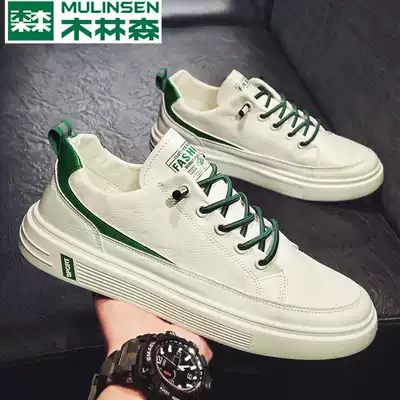 Mullinson casual men's shoes 2021 summer trend new wild white shoes men's work spring and autumn burst tide board shoes
