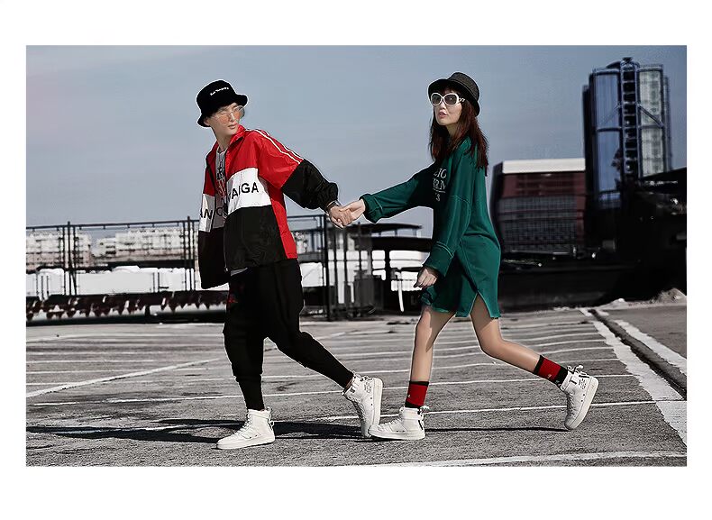 Air Force số 1 mùa thu giày cao cấp hip hop Phiên bản Hàn Quốc của những đôi giày nam xu hướng đôi giày đế xuồng màu trắng hoang dã 45 size lớn 46 - Giay cao giày thể thao
