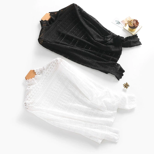 Маленькая кружевная рубашка кружевной рубашки для женщин 2020 Ранняя осень Новая модная и универсальная слабая темперамент женский топ сетки