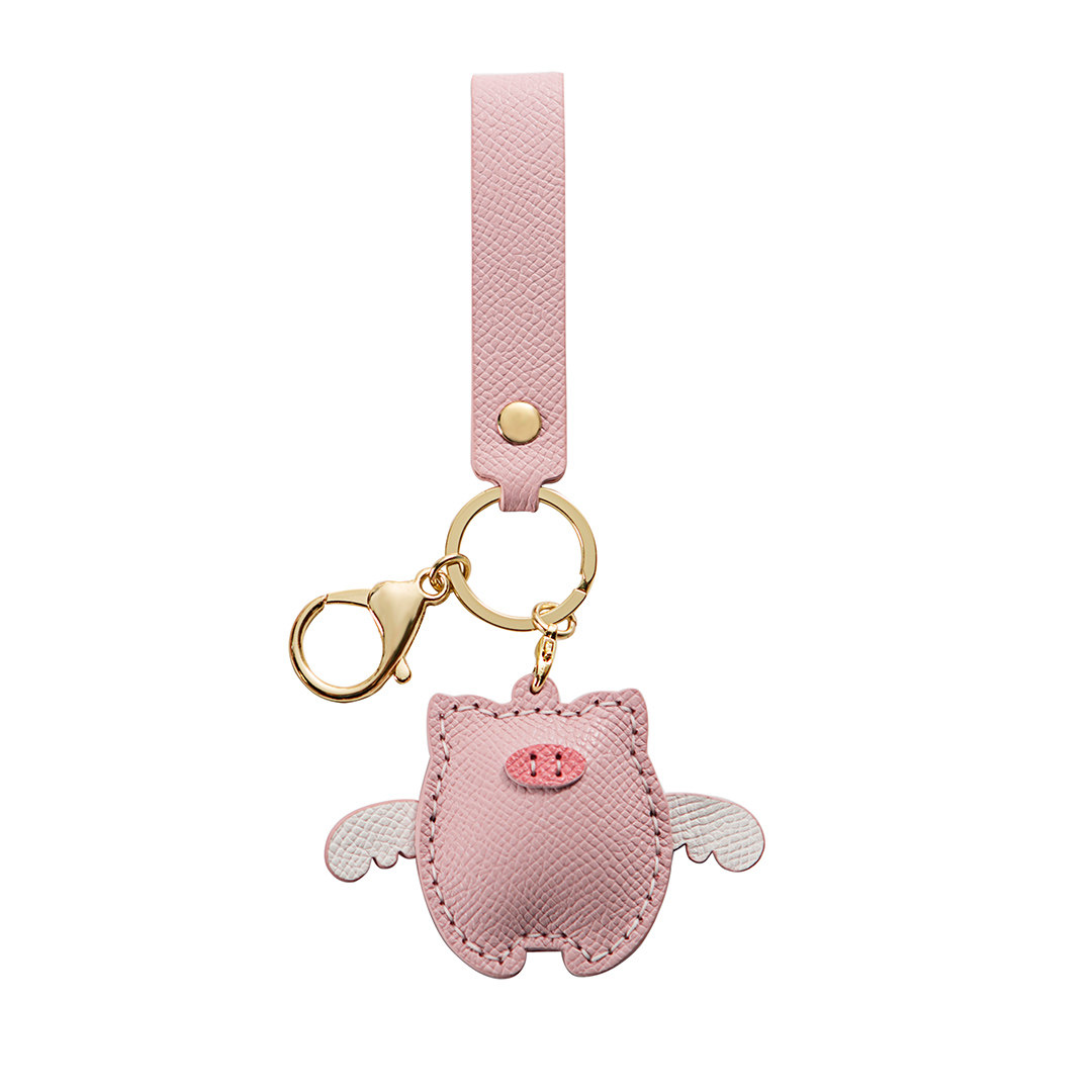 Mini Cute Keychain Pig Pendant Genuine Leather Bag Charm DIY Hand Sewing Kit - Thumbnail 2