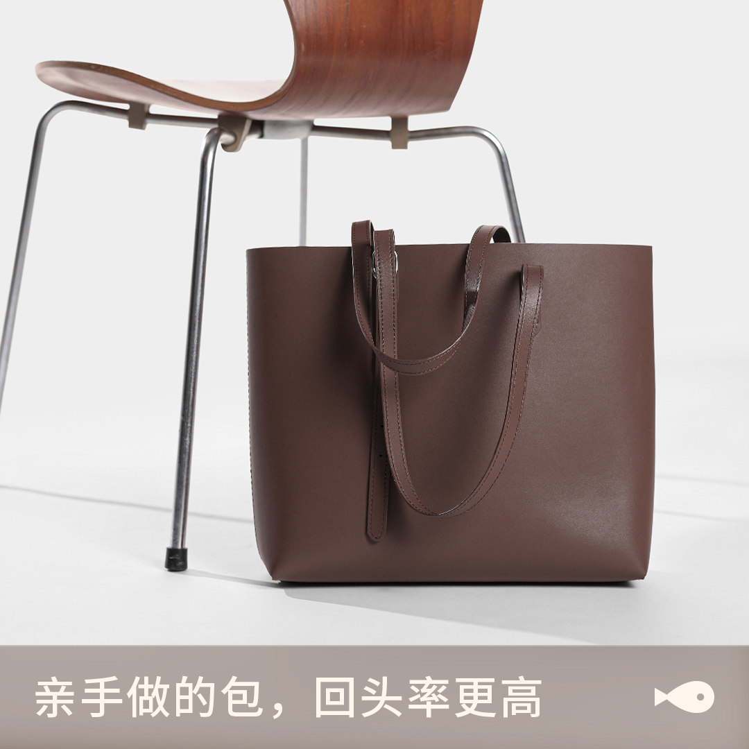 Chun Xiaoyu DIY Handmade Tote Bag, Large Capacity, Niche Design, Genuine Cowhide Shoulder Bag for Women, Material Kit - Thumbnail 3