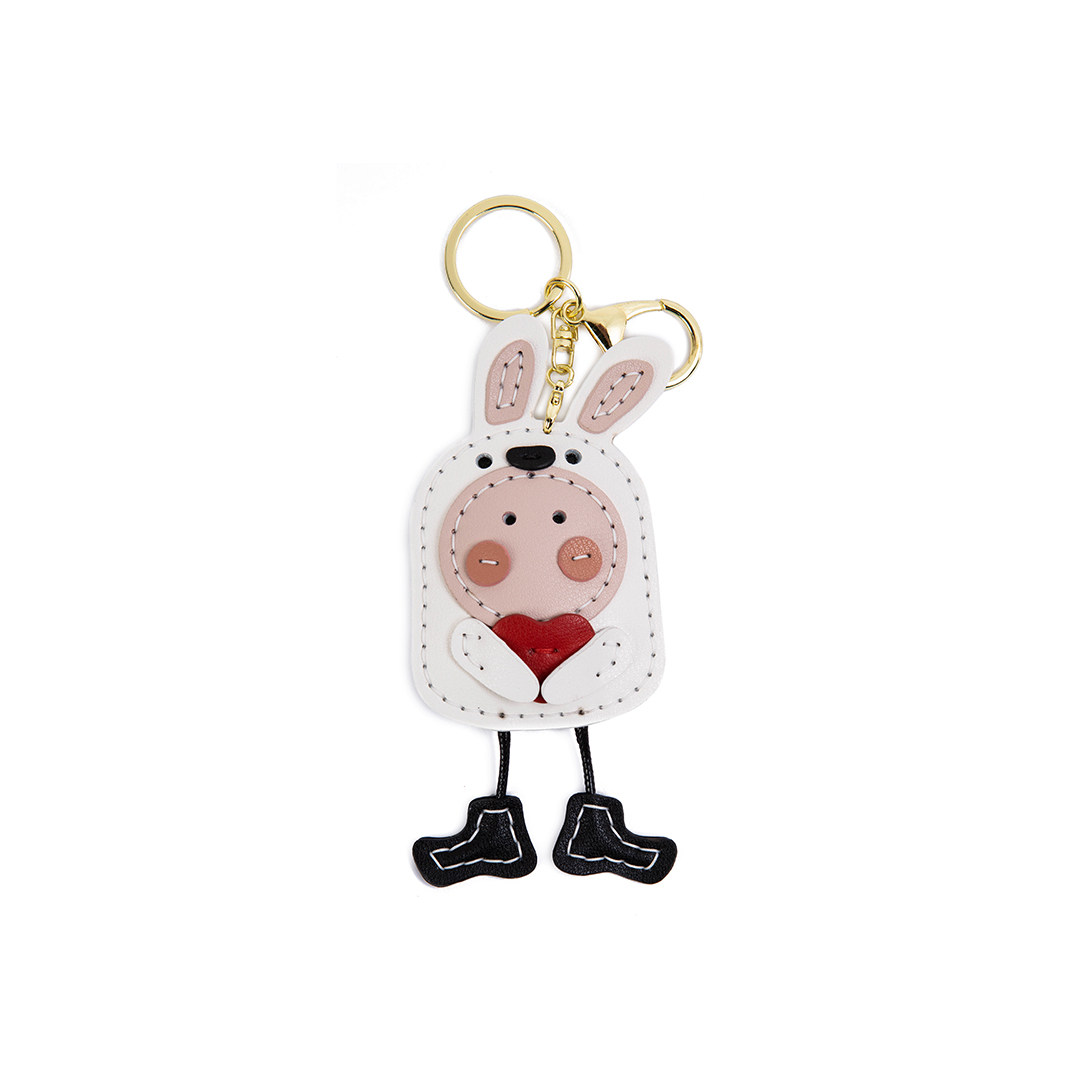 Stupid Little Fish DIY Handmade Car Zodiac Keychain Backpack Pendant Decoration Women Genuine Leather Couple Self-Made Material Kit - Thumbnail 2