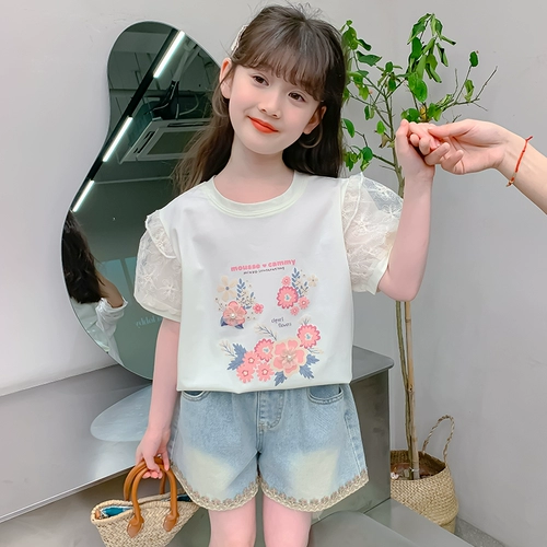 Футболка, летняя тонкая хлопковая летняя одежда, в западном стиле, популярно в интернете, короткий рукав