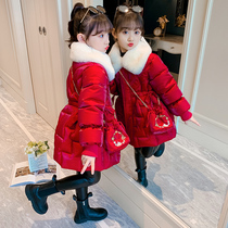 Girls foreign-style cotton-padded clothes 2021 new childrens winter clothes down cotton-padded jacket for girls