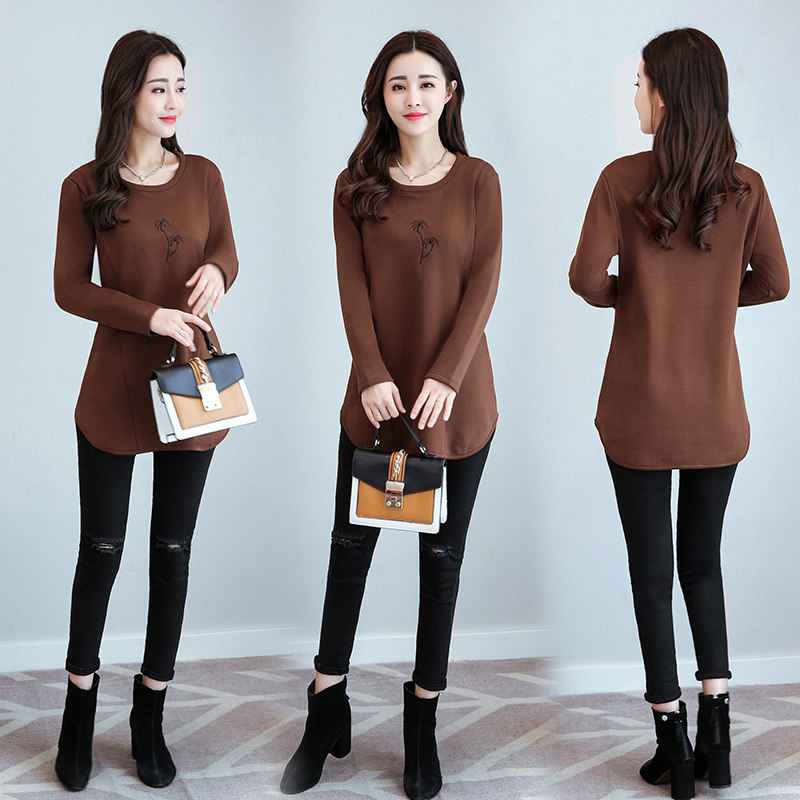 Pure cotton spring and autumn base shirt women's wild long-sleeved 2021 new fashion spring and autumn clothes outside wear clothes T-shirt loose