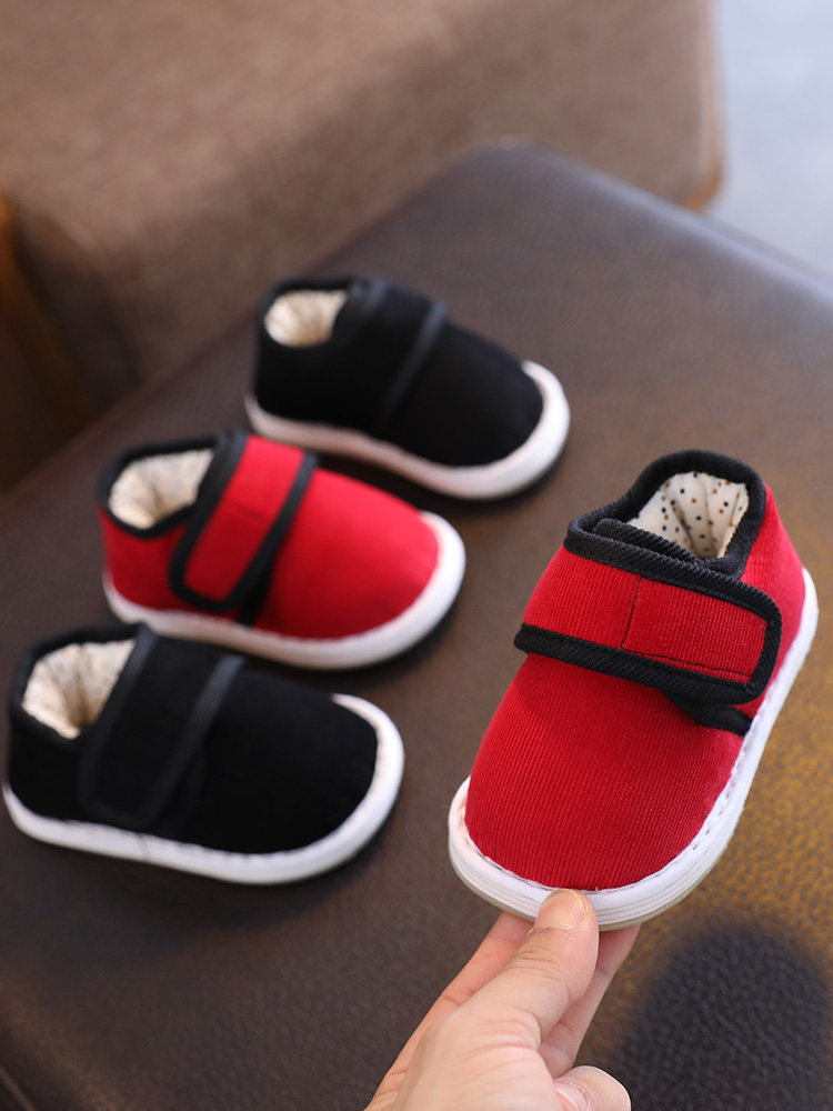 Baby handmade cotton shoes indoor shoes winter baby cotton shoes home floor shoes non-slip soft bottom thickened toddler shoes winter