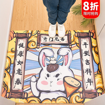 Qiya Guochao entrance floor mat living room large area thickened cartoon carpet home disposable cut-in floor mat