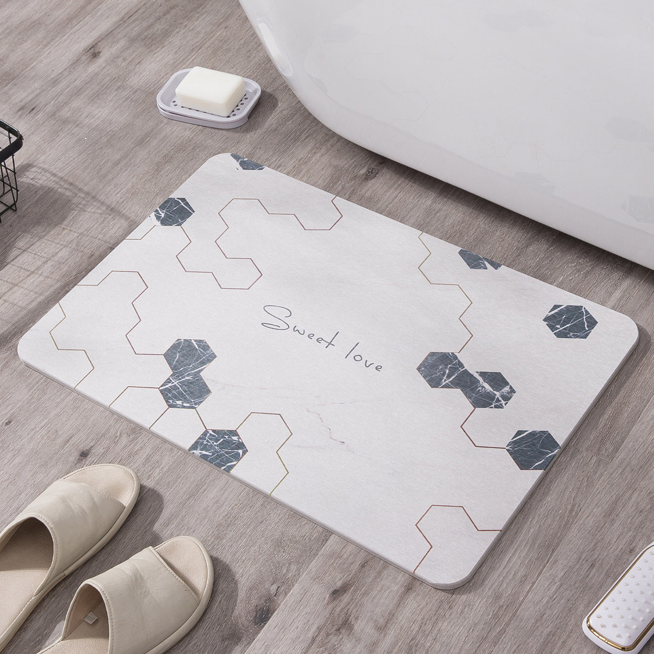 Chya Natural Silicon Algae Clay Footbed Dressing Room Bathroom Door Cushion Kieseltfloor Mat water suction speed dry bathroom slip mat