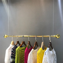 Clothing store hanger display stand gold hanger wall hanging steel wire hanging womens childrens clothing store shelf