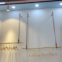 Clothing store wall shelf hemp rope display rack branch hanging clothes hanger Wall childrens clothing store decoration display shelf