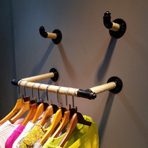 Clothing store display rack hemp rope decoration water pipe side hanging wall clothing rack Wall Wall decoration personalized shelf