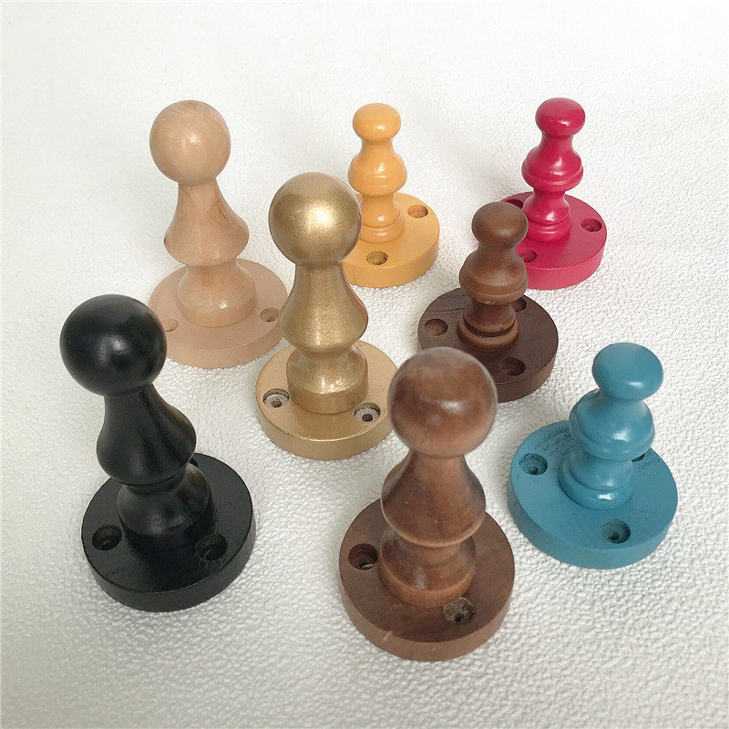 Clothing store hook display on the wall hanging clothes display shelf children's clothing store wall hanging single hook solid wood point hanger