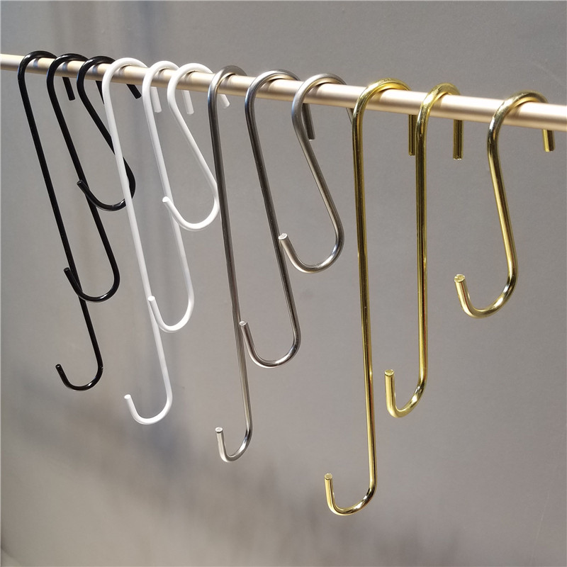 Long S hook S type metal hook with gold S hook clothing store S