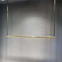 Clothing store display rack hanger yellow titanium upper wall clothing rack round tube stainless steel suspension hanging childrens clothing display rack