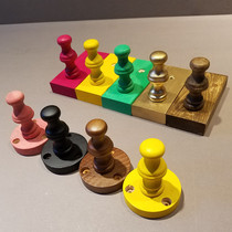 Clothing store adhesive hook Wood retro display stand on the wall gold single hook European point hanging womens childrens clothing store shelves