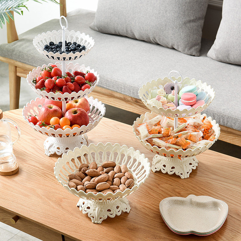 Fruit plate living room tea several with simple net red multi-layer Nordic style light luxury style candy snack plate drained fruit basket
