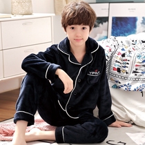 Sweatshirt CUHK Boy Sleeping Boy Winter Flannel Thickened Teens Junior High School Students Dress Coral Suede Home Clothing