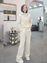 Apricot Casual Sports Suit Women 2024 Advanced SensFashion Foreign Air Weavewear Pants Spring Clothing with a complete set