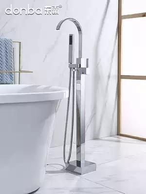 Dongba floor-standing bathtub faucet shower shower tub side type copper mixing valve hot and cold water faucet set