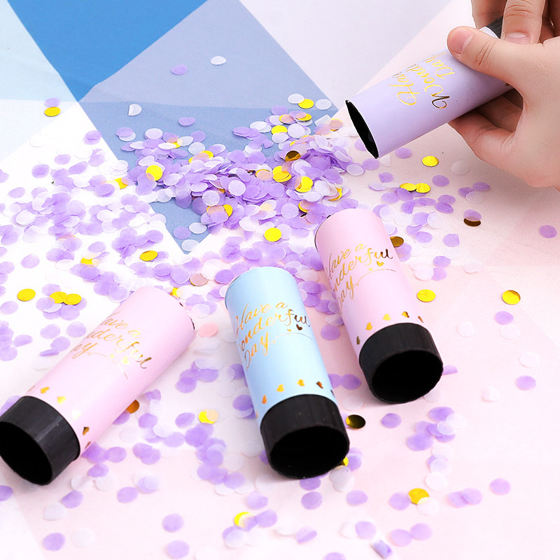 Children's birthday help with small gift cannons party paper scraps handheld pushing Leins start season grossing party Spitzer