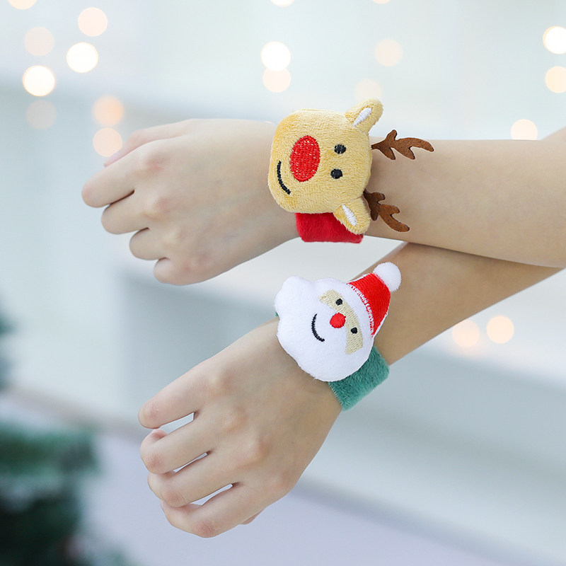 Christmas Fabric Art Christmas Day Party for Children's Little Gift Pattern Circle Santa Claus Snow Man