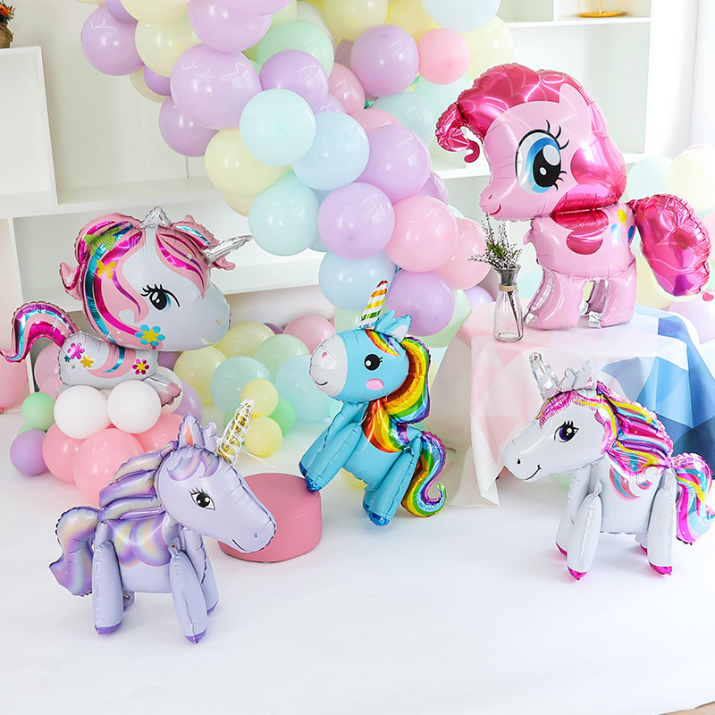 Unicorn Aluminum Film Balloon Child Baby Full Moon Placement With Children Balloon Rainbow Martoon Aluminum Film Balloons