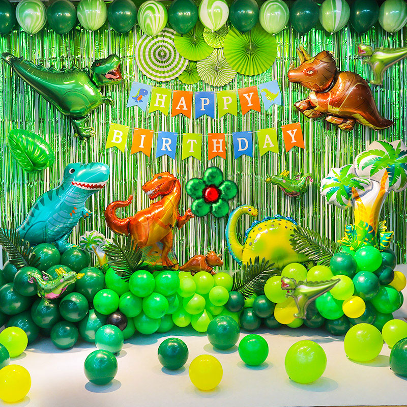 Forest Dinosaur theme Boy birthday package Baby year-end party decoration Children balloon background wall decoration