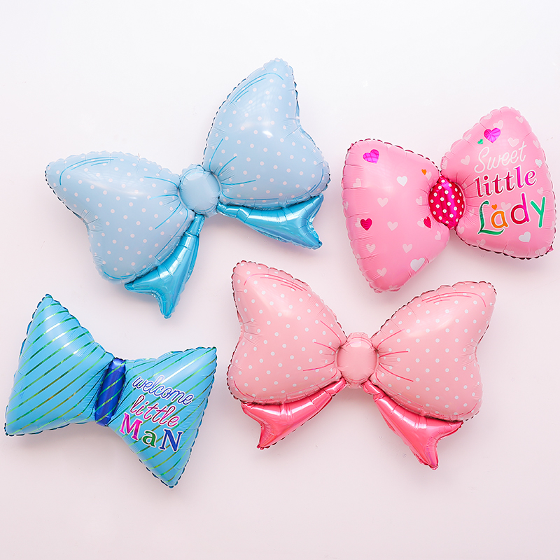 Bow knot aluminum film balloon baby children's birthday party dress up supplies girlfriends birthday room decoration decorations