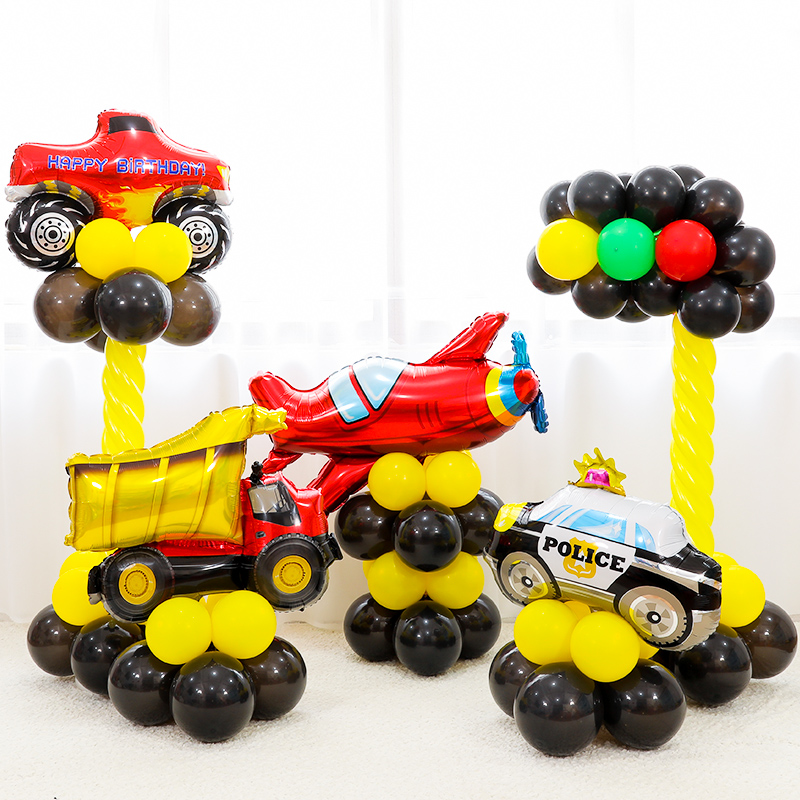 Children boy truck balloon decoration astronaut car airplane balloon post road lead dessert table decoration