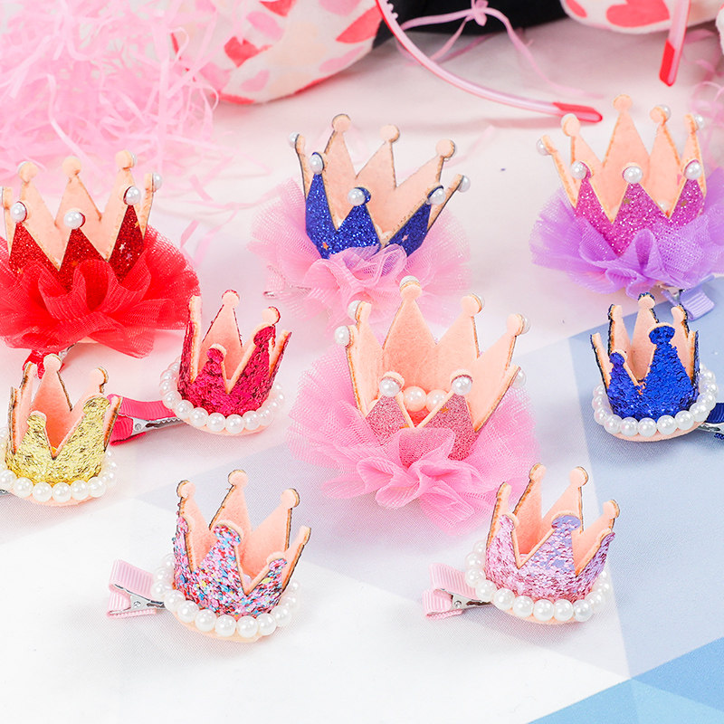 Child Crown Headwear Girl Princess Birthday Crown Haircut Hair Clip Little Girl Baby's Birthday Hair Accessories Hair Clip