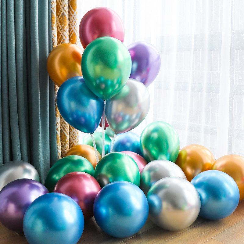 Metal-colored balloon wedding room decorated romantic children's birthday wedding wedding school opening ceremony scene layout