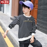 Весенняя футболка для мальчиков, лонгслив, осенняя толстовка, детская одежда, коллекция 2021, подходит для подростков, в корейском стиле, в западном стиле