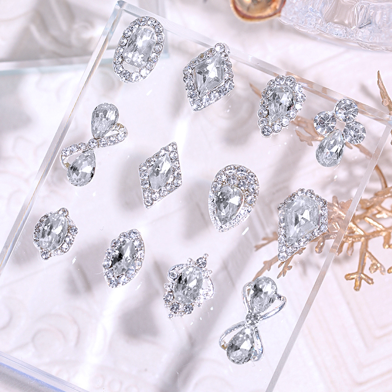 Nail Art Rhinestones, Popular Diamond Accessories, Diamond Alloy, White Rhinestones, Super Shiny, Luxurious New Japanese-Style Nail Decorations