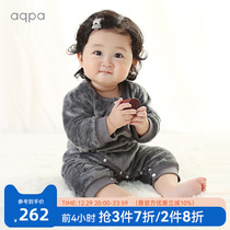 aqpa infant and toddler jumpsuit autumn winter baby long sleeve snap buttoned curved half length clothes newborn pure cotton clothes