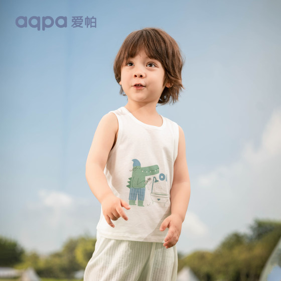 aqpa baby vest sleeveless cotton summer new baby newborn men and women T-shirt