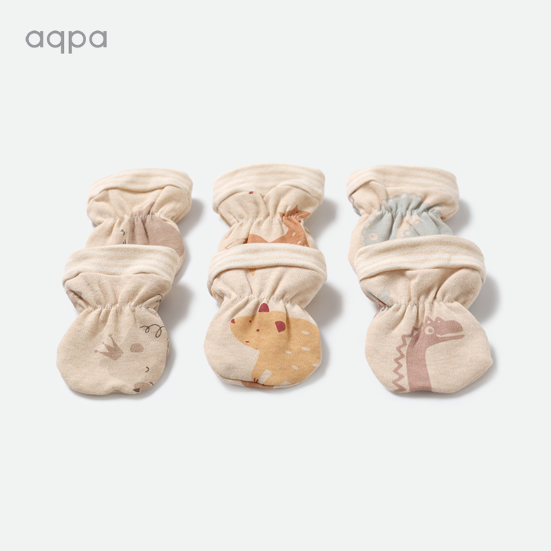 aqpa newborn baby gloves anti-scratch face 0-6 early birth of male and female babies pure cotton anti-eat small gloves spring and autumn