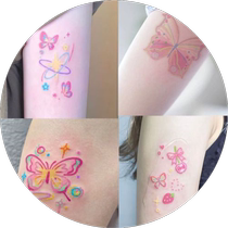 Butterfly star color tattoo stickers love heart ins style girly heart cute waterproof good-looking personality cool cartoon tattoo