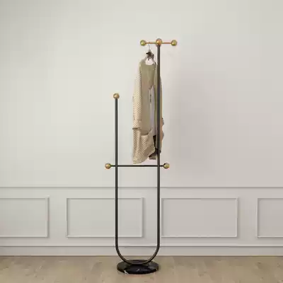 Simple and extravagant designer clothing rack coat rack Nordic floor-standing marble metal hanger bag rack