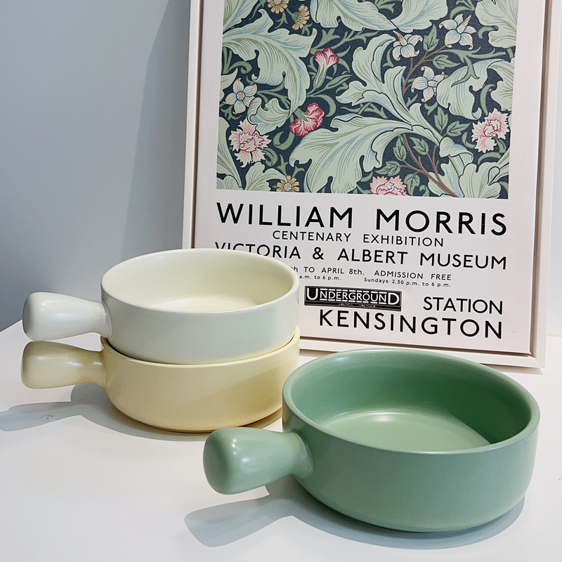 Korean ins Style Cream-Colored Tableware Ceramic Baking Bowl with Handle Soup Bowl Instant Noodle Snail Noodle Bowl Household Salad Baked Rice Bowl Korean ins Style Cream-Colored Tableware Ceramic Baking Bowl with Handle Soup Bowl Instant Noodle Snail Noodle Bowl Household Salad Baked Rice Bowl
