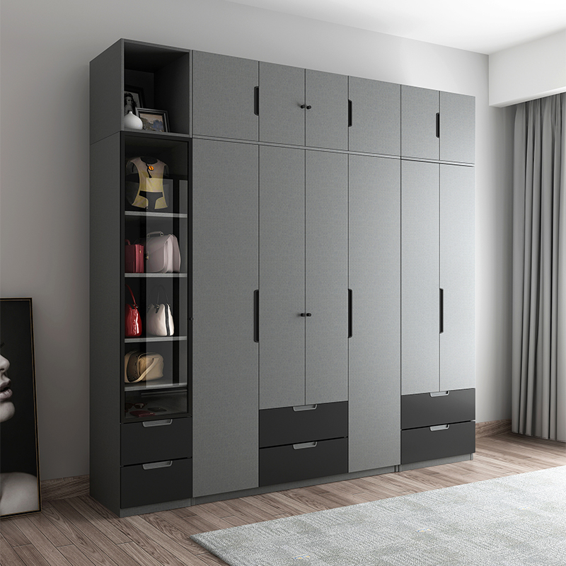 Modern minimalist wardrobe economical adult bedroom Nordic wardrobe home free combination storage cabinet furniture