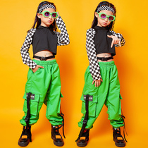Childrens jazz dance to serve girl hip hop street dance suit less childrens navel dance suit Korean version rack subdrum tooling