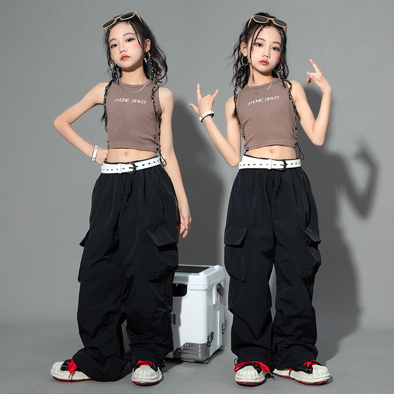 Fewer children hiphop dance to serve jazz dance performance Costume Girl Xia Hip Hop Girl Walking Show Street Dance Boobao-Taobao