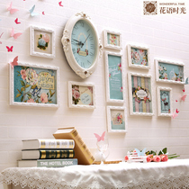  European-style solid wood photo wall Living room bedroom modern decoration photo wall Childrens warm creative photo frame combination hanging wall