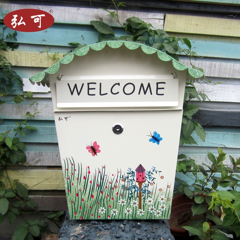 Pastoral painting Psychological counseling room mailbox Creative lockable small mailbox mailbox Waterproof suggestion box Wall-mounted can be printed