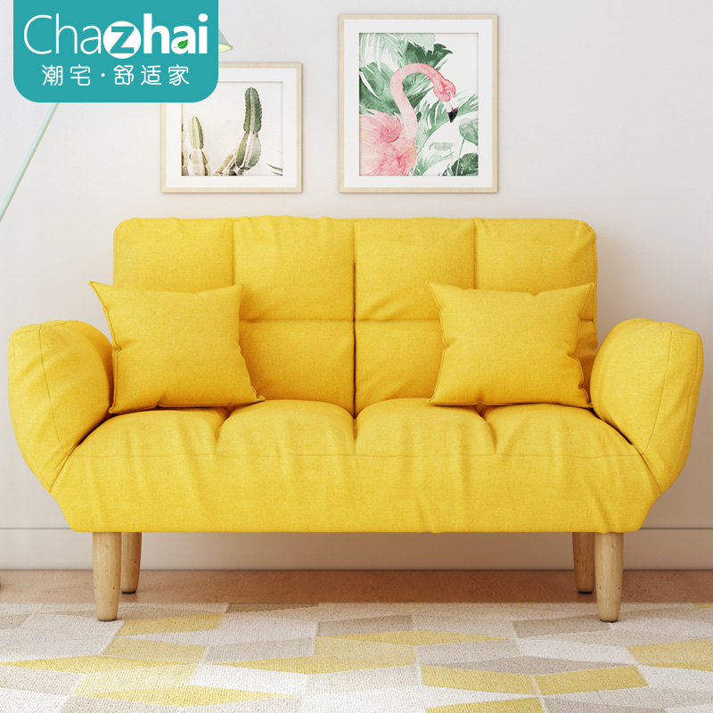 Cloth Sofa Small Family Type Brief Modern Sloth Person Double Sofa Bedroom Small Living Room Cute Folding Sofa Bed