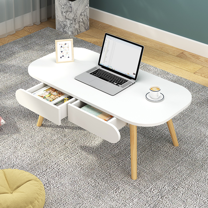 Coffee table small apartment simple modern creative living room sofa side several household double-layer solid wood economical small tea table table
