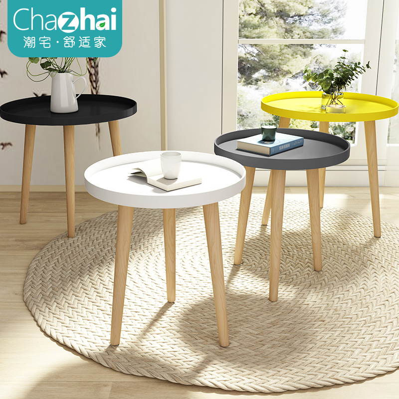 Nordic Small Family Type Tea Table Balcony Small Round Table Modern Minimalist Living-room Mini Round Tea Table Brief small tea table