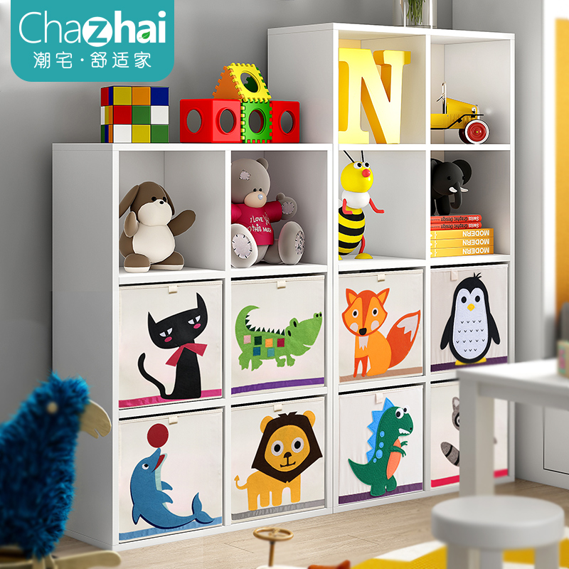 Solid Wood Children Toy Shelf Baby Bookcase Bookcase Free Combination Cartoon Toy Finishing Racks Children's storage cabinets